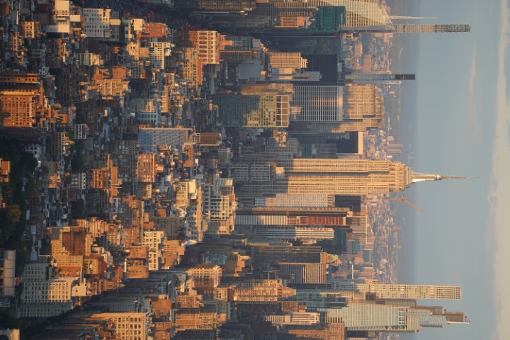 Buildings of Manhattan, NYC, seen from the One World tower.