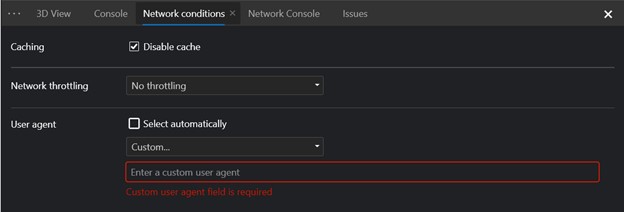 Network conditions UA experience