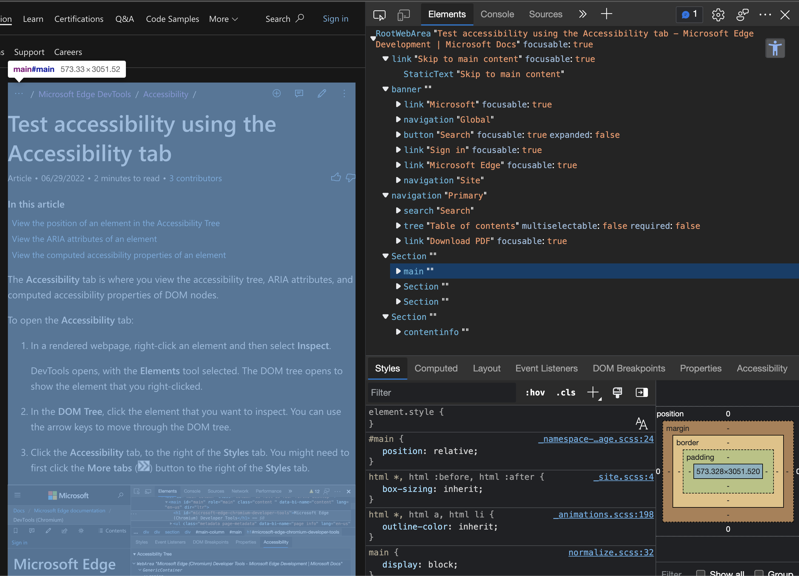 Full accessibility tree replacing the DOM tree in the elements tool