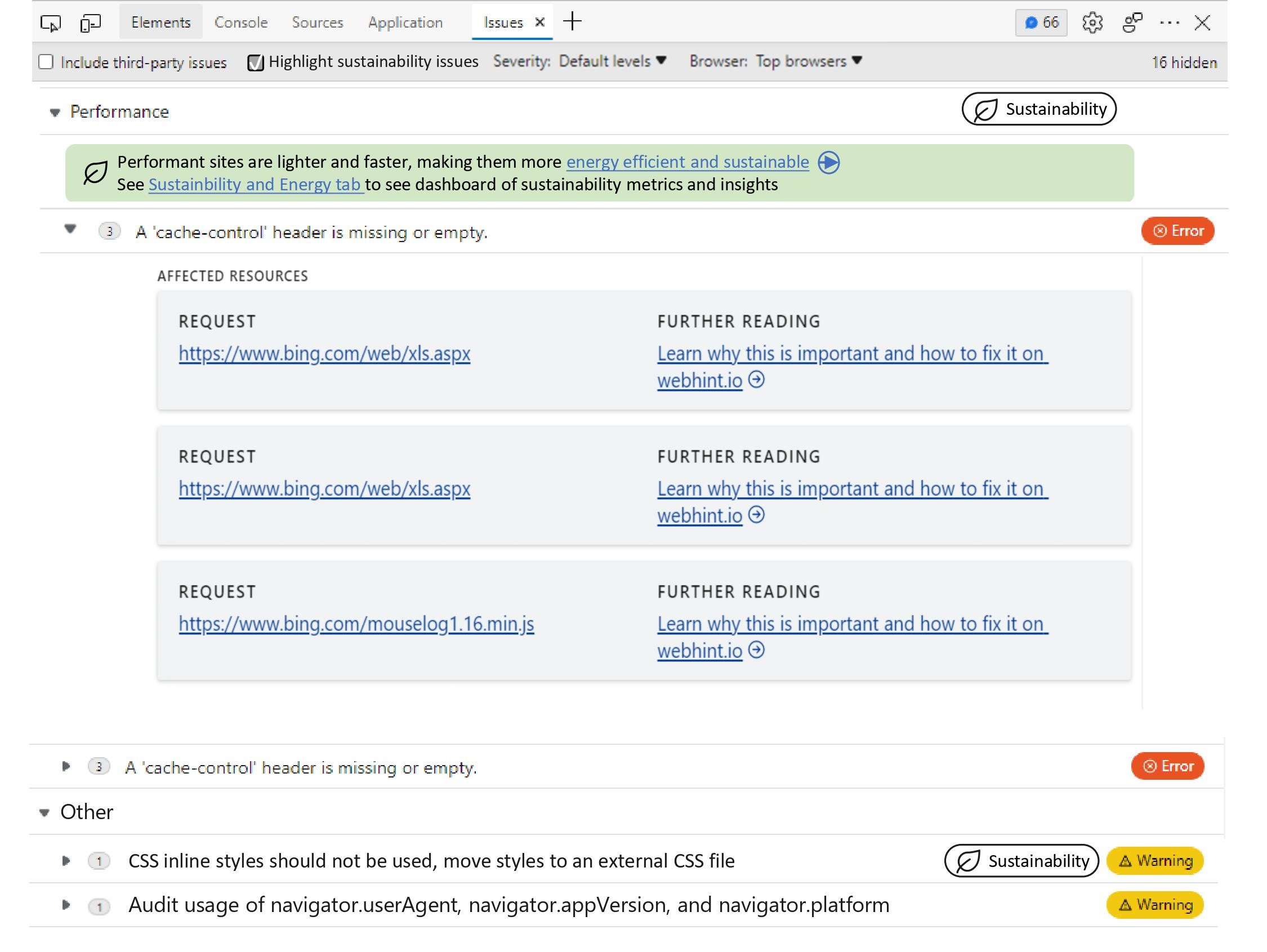 Issues Tab UI