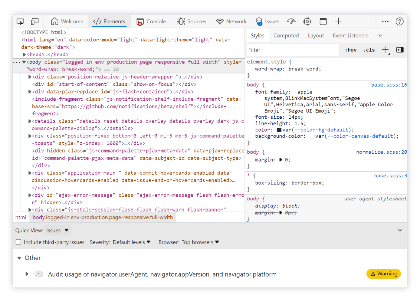Screenshot of Microsoft Edge DevTools