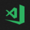 VS Code Insiders logo against a dark background (Windows 10)