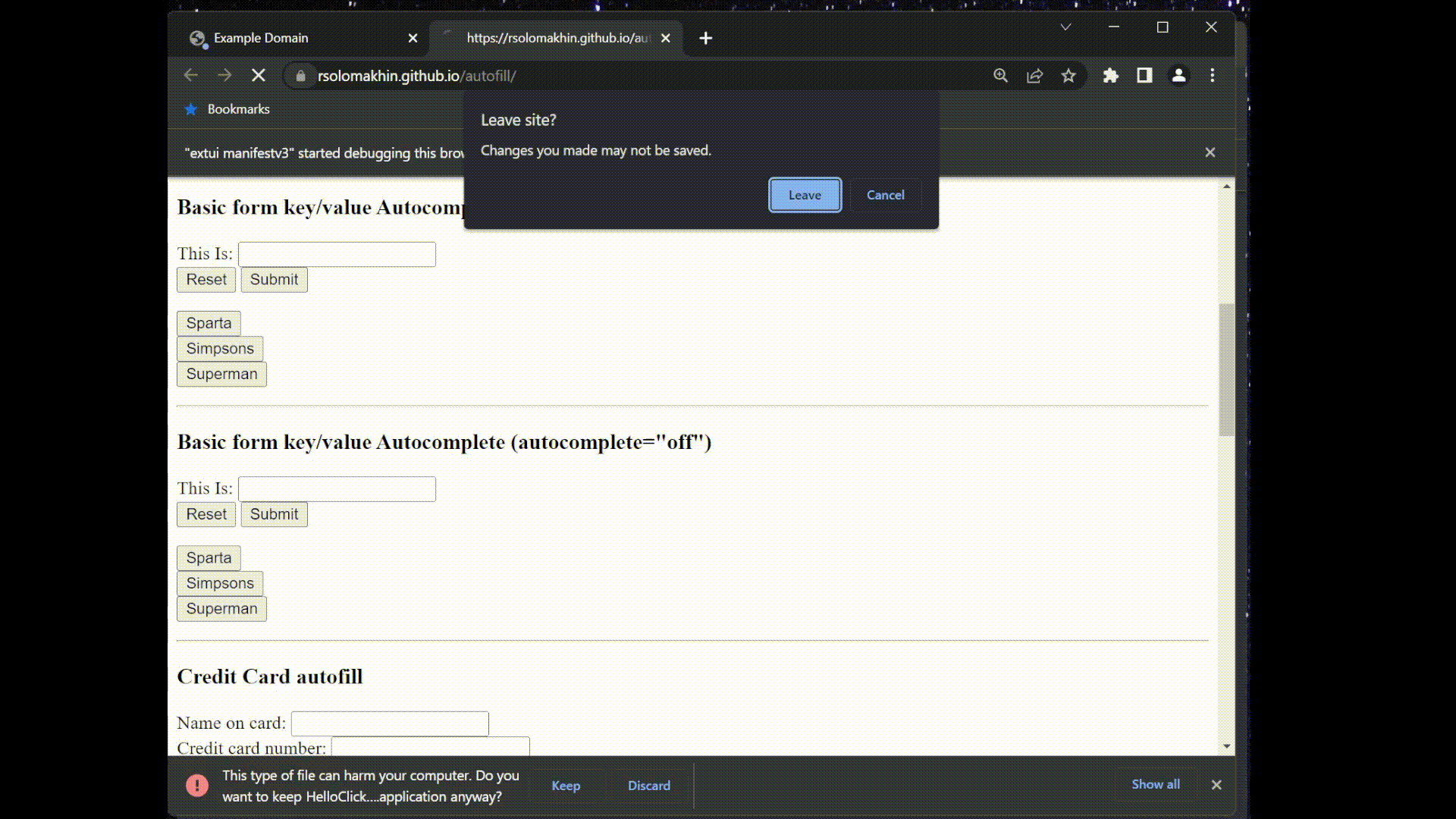 screen recording of the fuzzer opening several UI