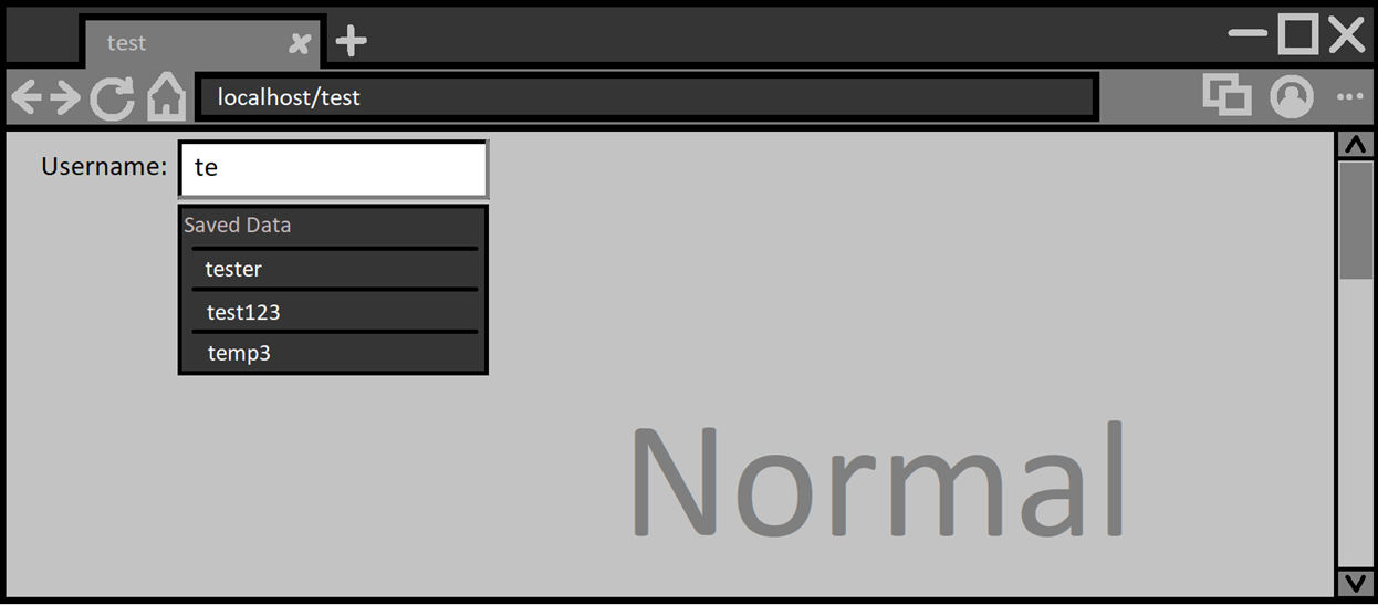 normal autofill dropdown